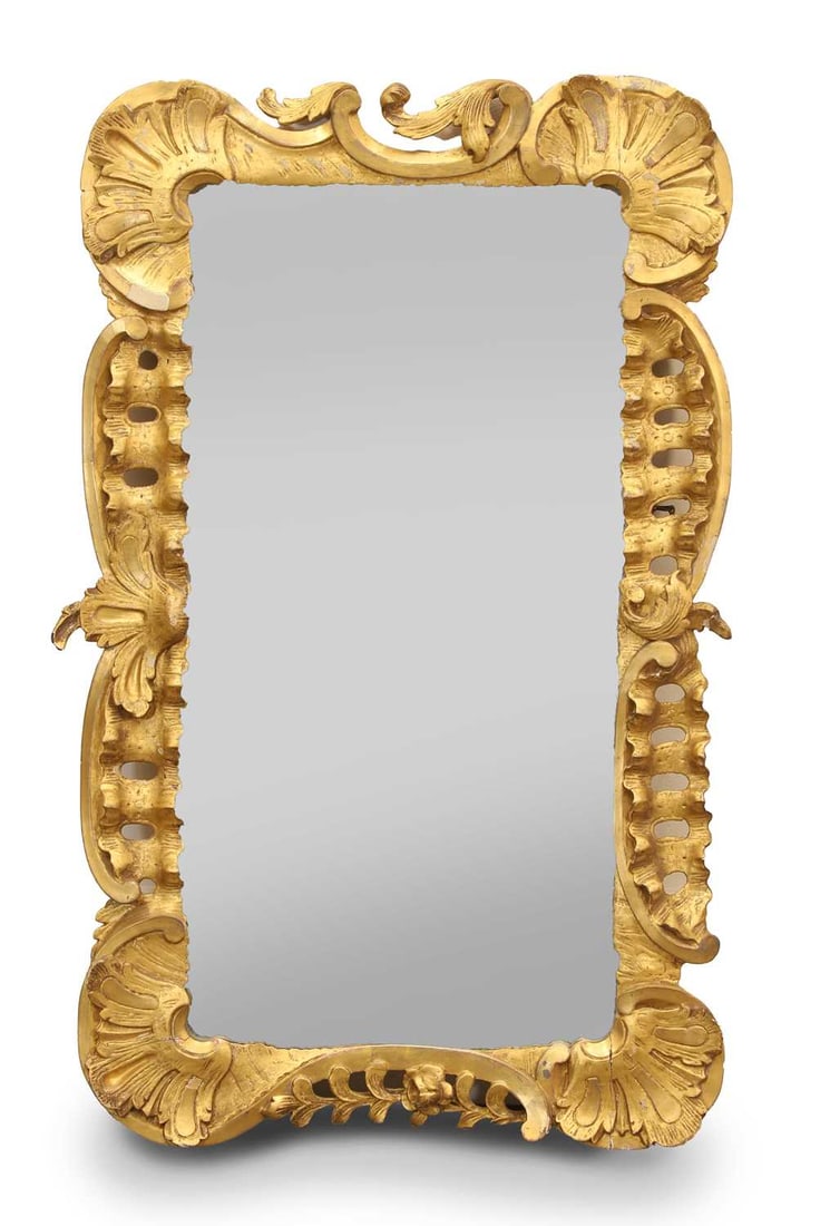 A gilt framed mirror, 19th century, (1 of 2)