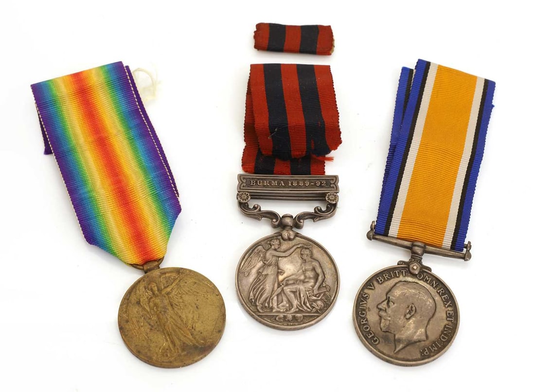 A collection of three medals,: A collection of three medals, all awarded to A.Scarlett, to include a 'The Great War for Civilisation 1914-1919' 'inscribed 'J.49301 A SCARLETT .A.B. R.N.', an India General Service medal, with Burma