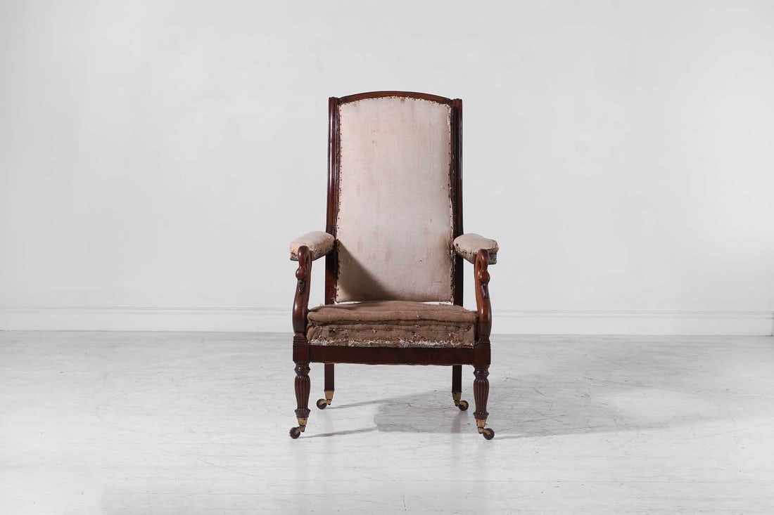 A Louis Philippe mahogany armchair, circa 1840, French, - 2