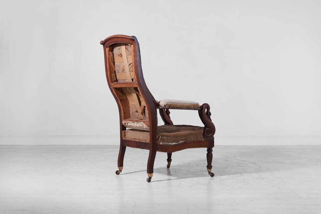 A Louis Philippe mahogany armchair, circa 1840, French, - 5