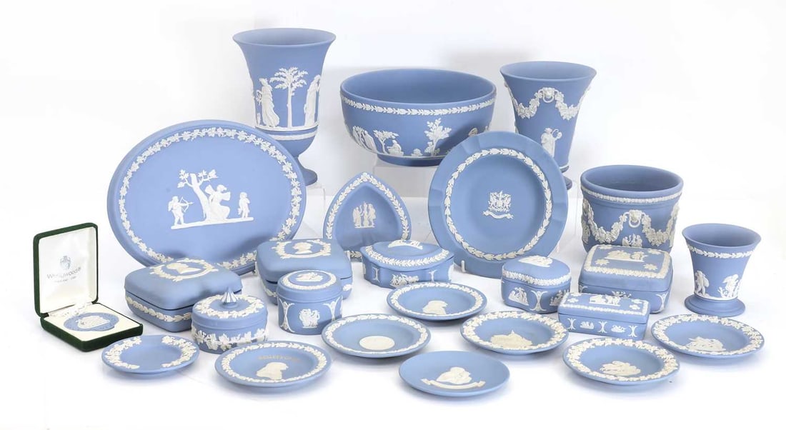 Twenty-five Wedgwood Jasperware items, 20th century, (1 of 3)