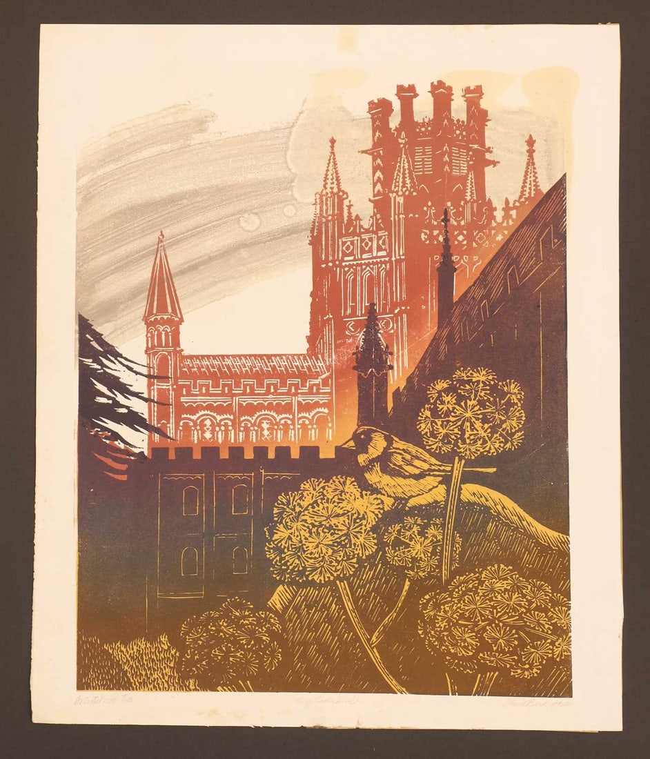 Paul Beck (British, b.1922) a collection of seven linocuts,: Paul Beck (British, b.1922) a collection of seven linocuts, artist proof's, 'Anglesey Abbey', 'Ely Cathedral', 'Anglesey Abbey', 'Cambridge Summer', 'Ely Cathedral', 'Cambridge Summer', and 'Trinity C