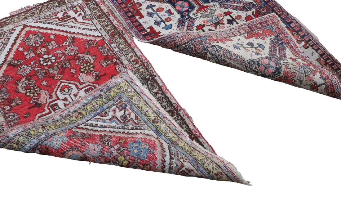 Two small Persian prayer rugs, - 2