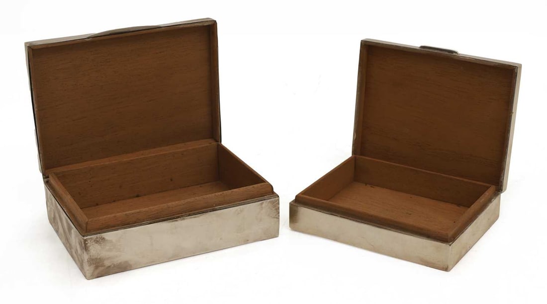 A pair of silver cigarette cases, - 2