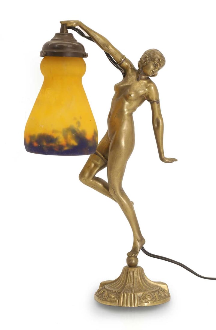 A Muller Frères Art Nouveau figural table lamp, circa 1930, - 2