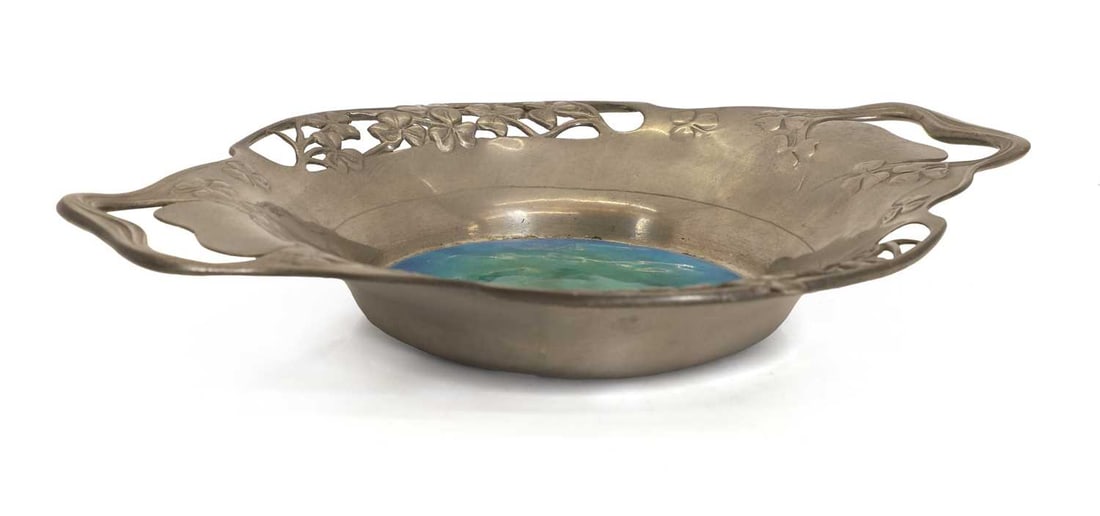 Archibald Knox (British, 1864-1933) for Liberty a Tudric twin-handled bowl, circa 1900, - 2