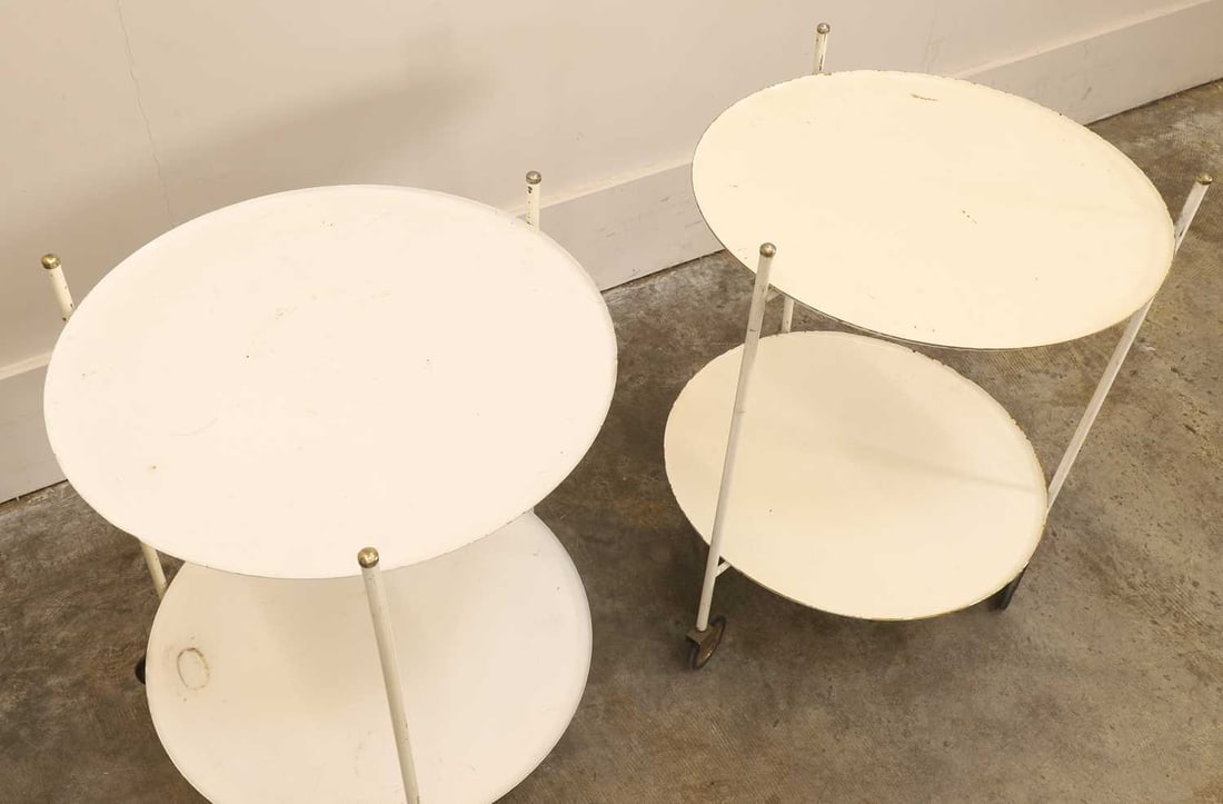A pair of painted metal butler's tray occasional tables, second half of the 20th century, - 2