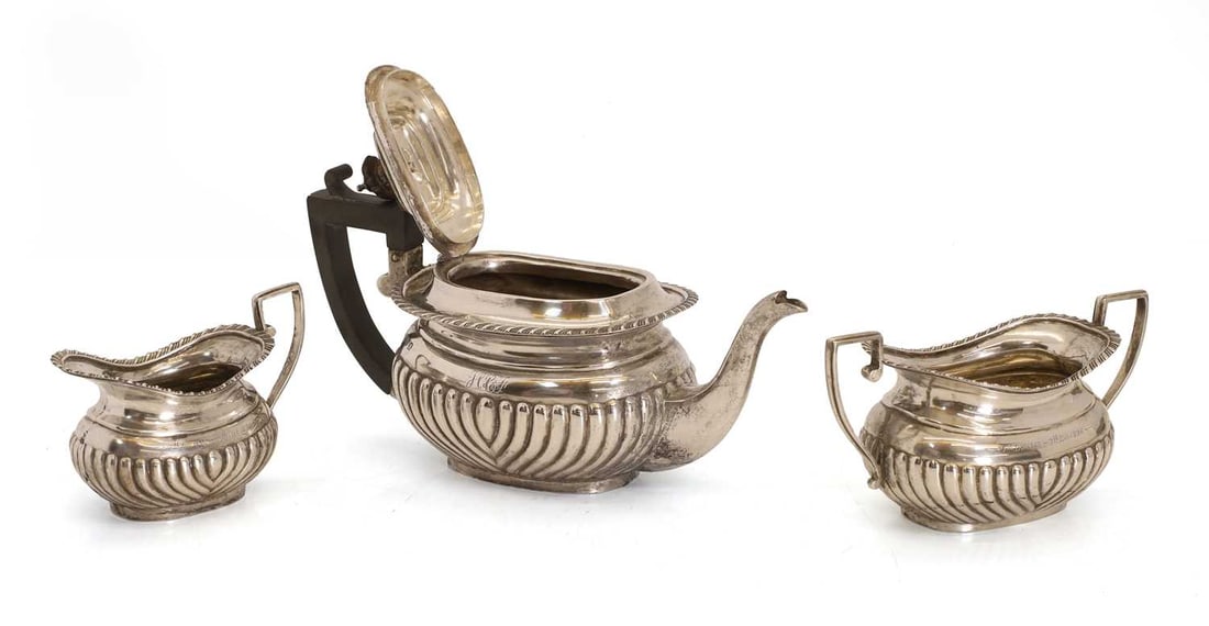 A silver tea service, - 2