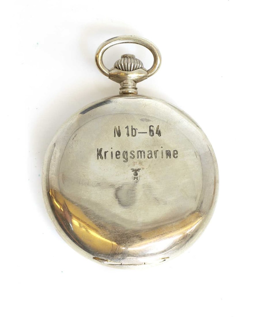 A German Kriegsmarine chronograph open face pocket watch, by Alpina, - 2