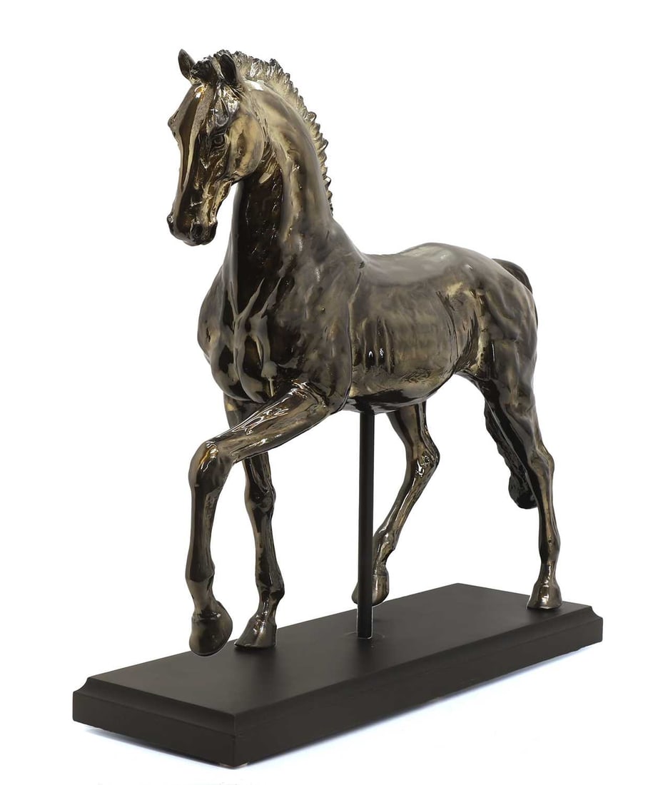 A chrome model of a horse, of recent manufacture, - 2