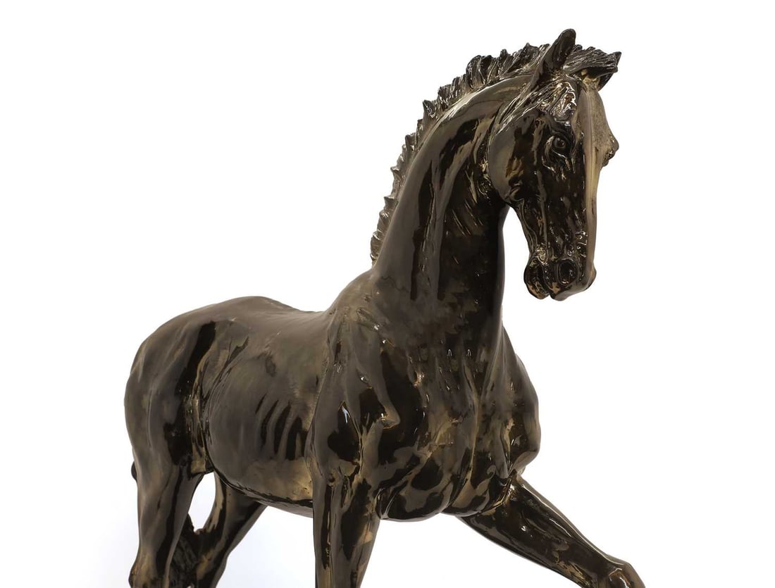 A chrome model of a horse, of recent manufacture, - 3