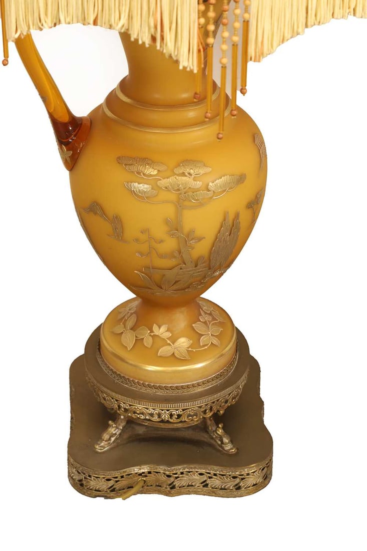 A pair of Art Deco glass table lamps 20th century, French, - 2