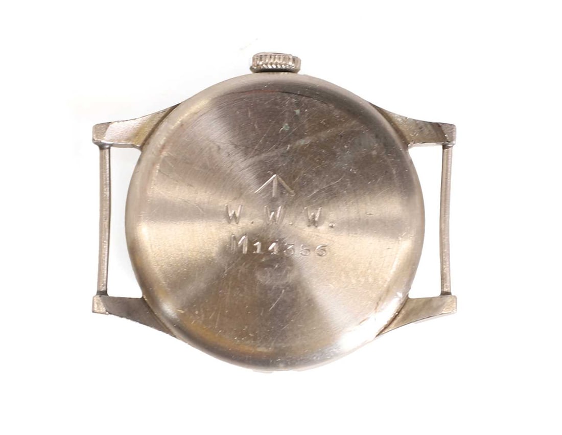 An IWC WWII stainless steel British military-issued ‘Dirty Dozen’ mechanical watch head, - 2