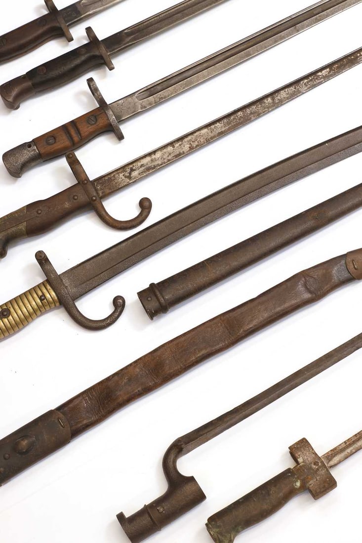 Eight various bayonets, 19th century and later, - 2