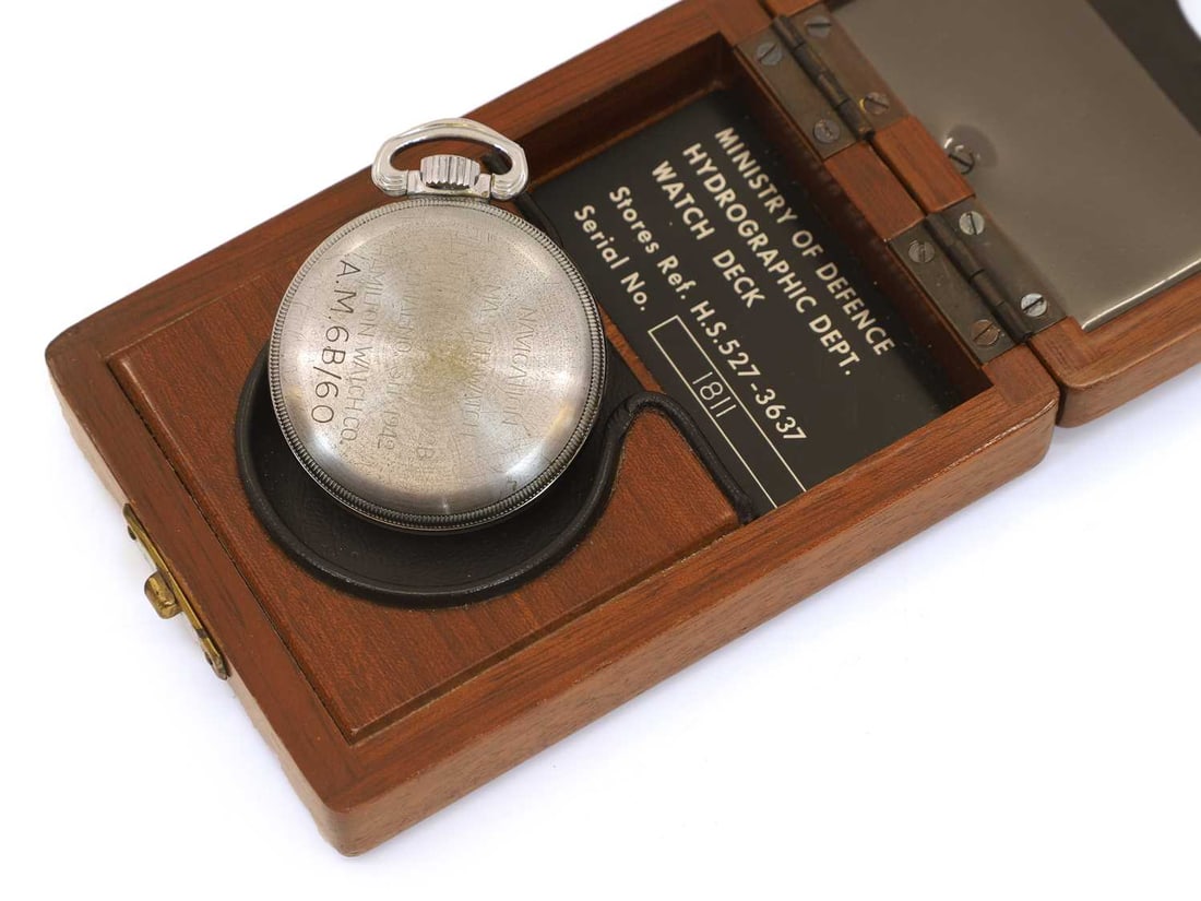 A Ministry of Defence chrome and nickel-plated open-face deck pocket watch, by Elgin National Watch - 3