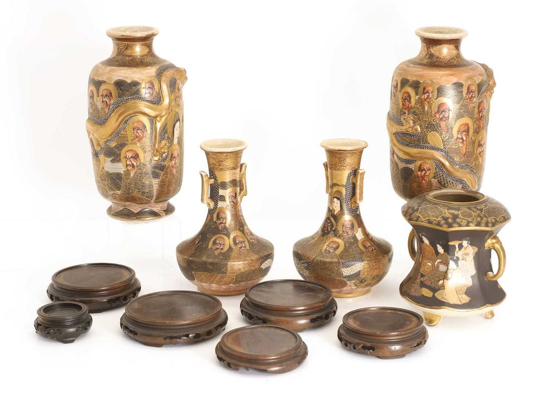 A collection of Japanese Satsuma ware, early 20th century, - 2