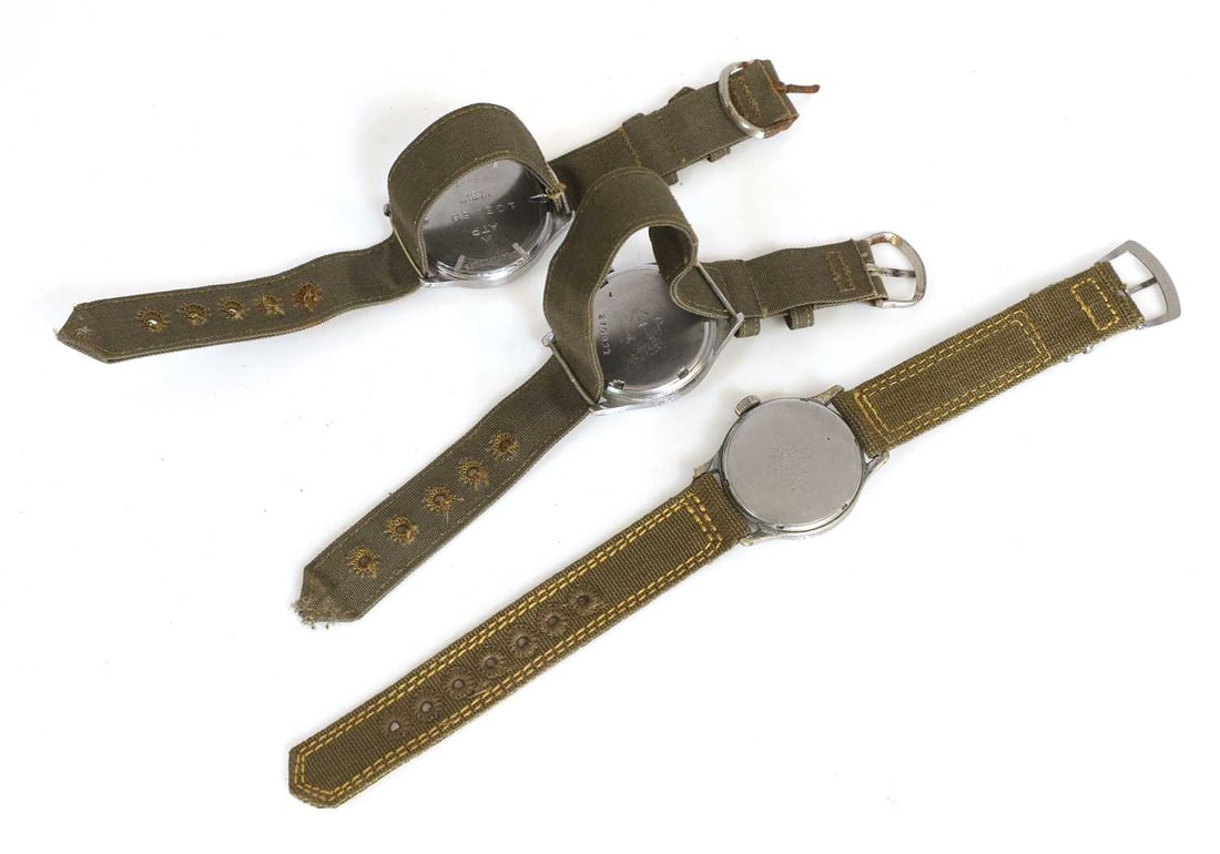 Three WWII British ATP mechanical wristwatches, by Unitas, Timor and another, - 2