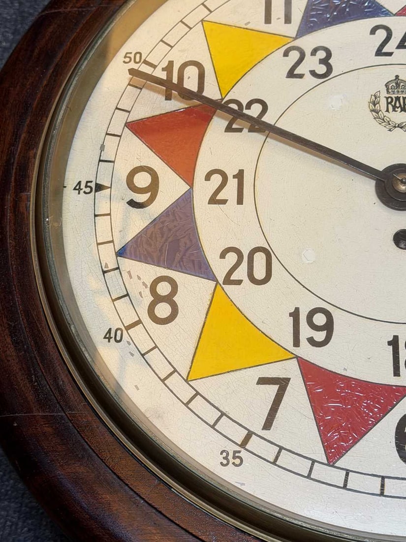 A WWII RAF operations room sector wall clock, 1940s, - 8