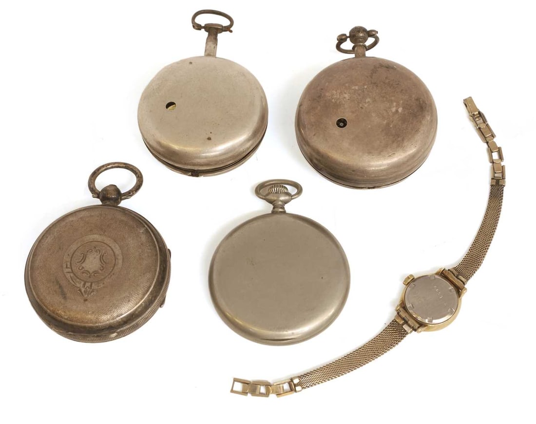 A collection of pocket watches and a wristwatch, - 8