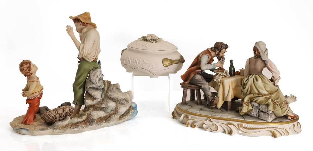 A collection of Capodimonte ceramic wares, - 2