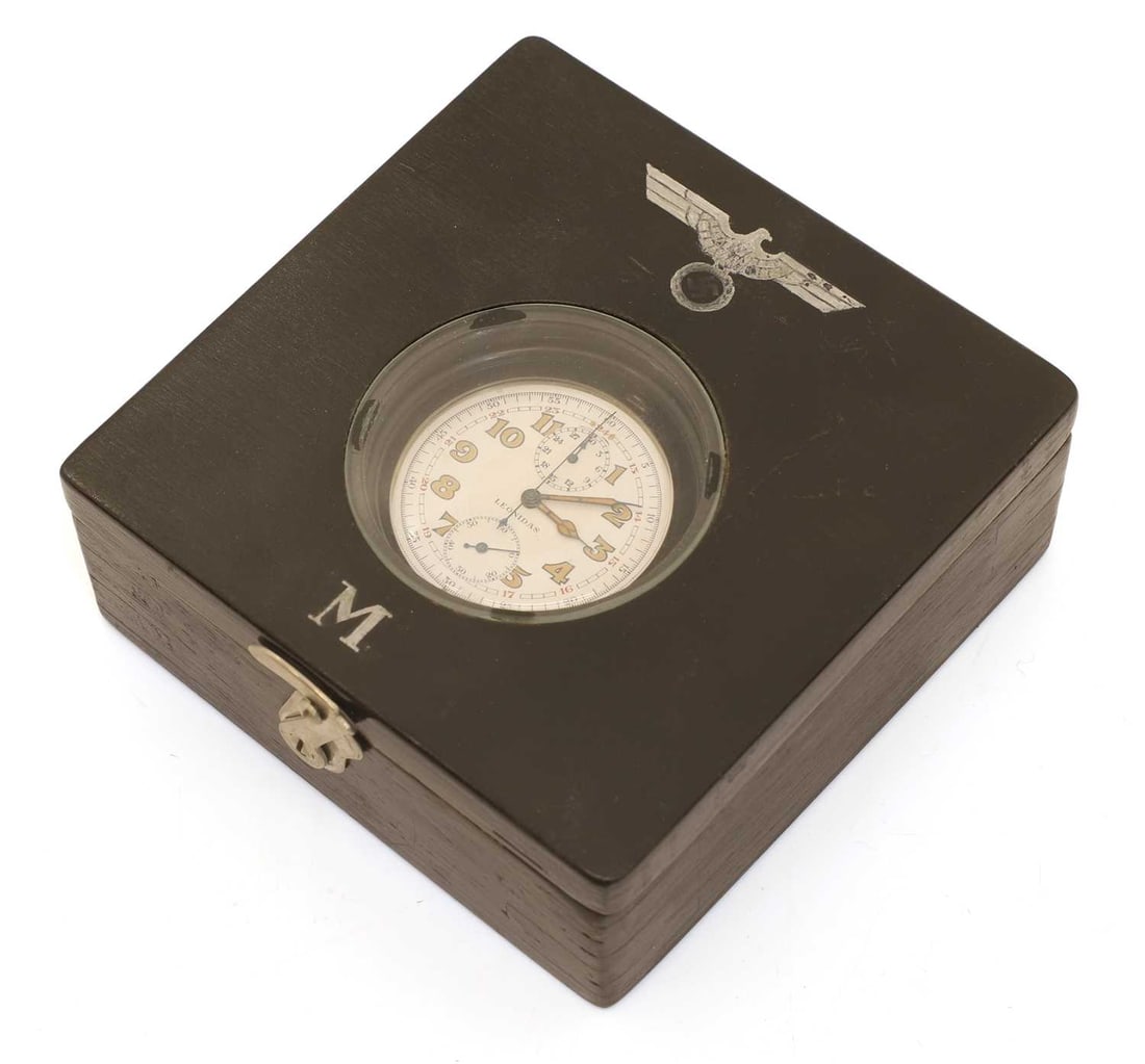 A WWII German Kriegsmarine Artillerietrager pocket watch or stopwatch, by Leonidas, - 2