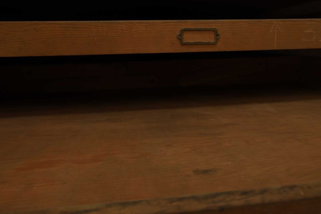 A pine plan cabinet, 20th century, - 3