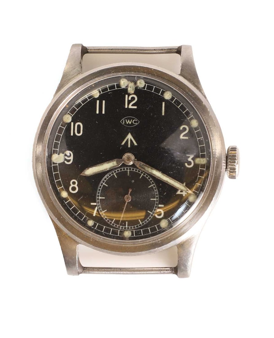 An IWC WWII stainless steel British military-issued ‘Dirty Dozen’ mechanical wristwatch, (1 of 2)