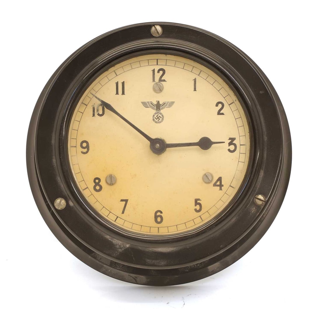 A German Kriegsmarine ships bulkhead clock, 1940s, - 3
