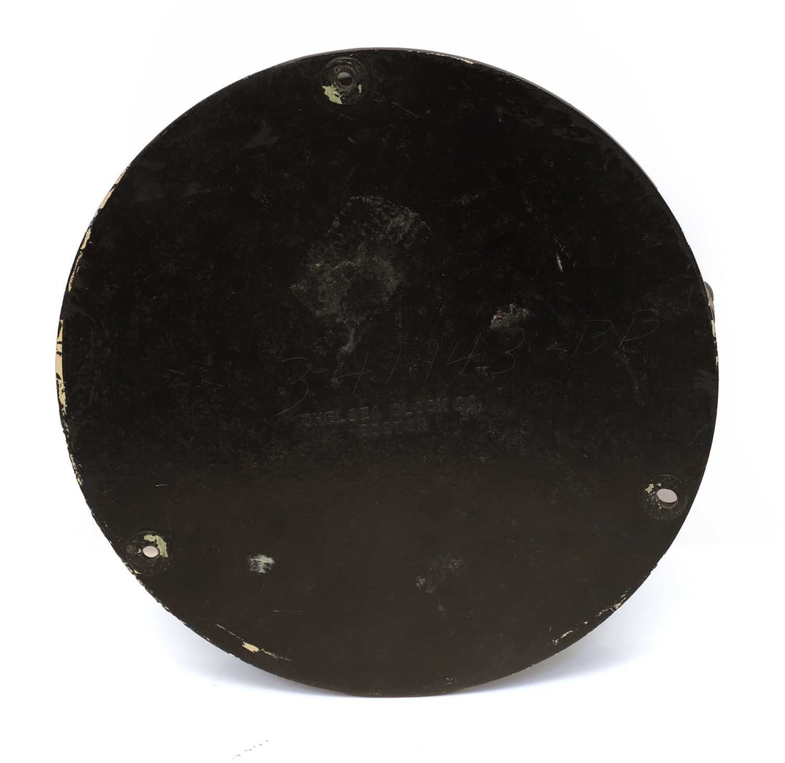 A WWII US Navy 24-hour bulkhead clock, by The Chelsea Clock Company, Boston, - 2