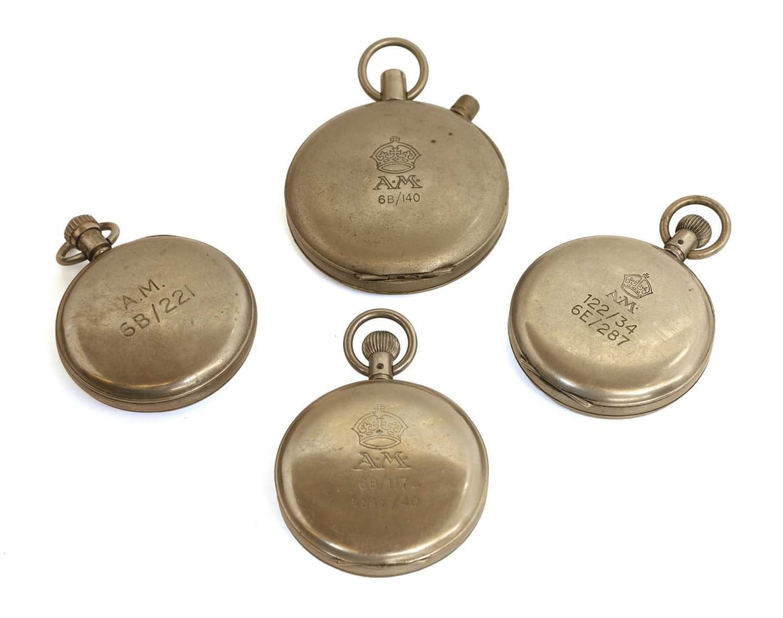 Four WWII era Air Ministry stop watches, various makers, - 2