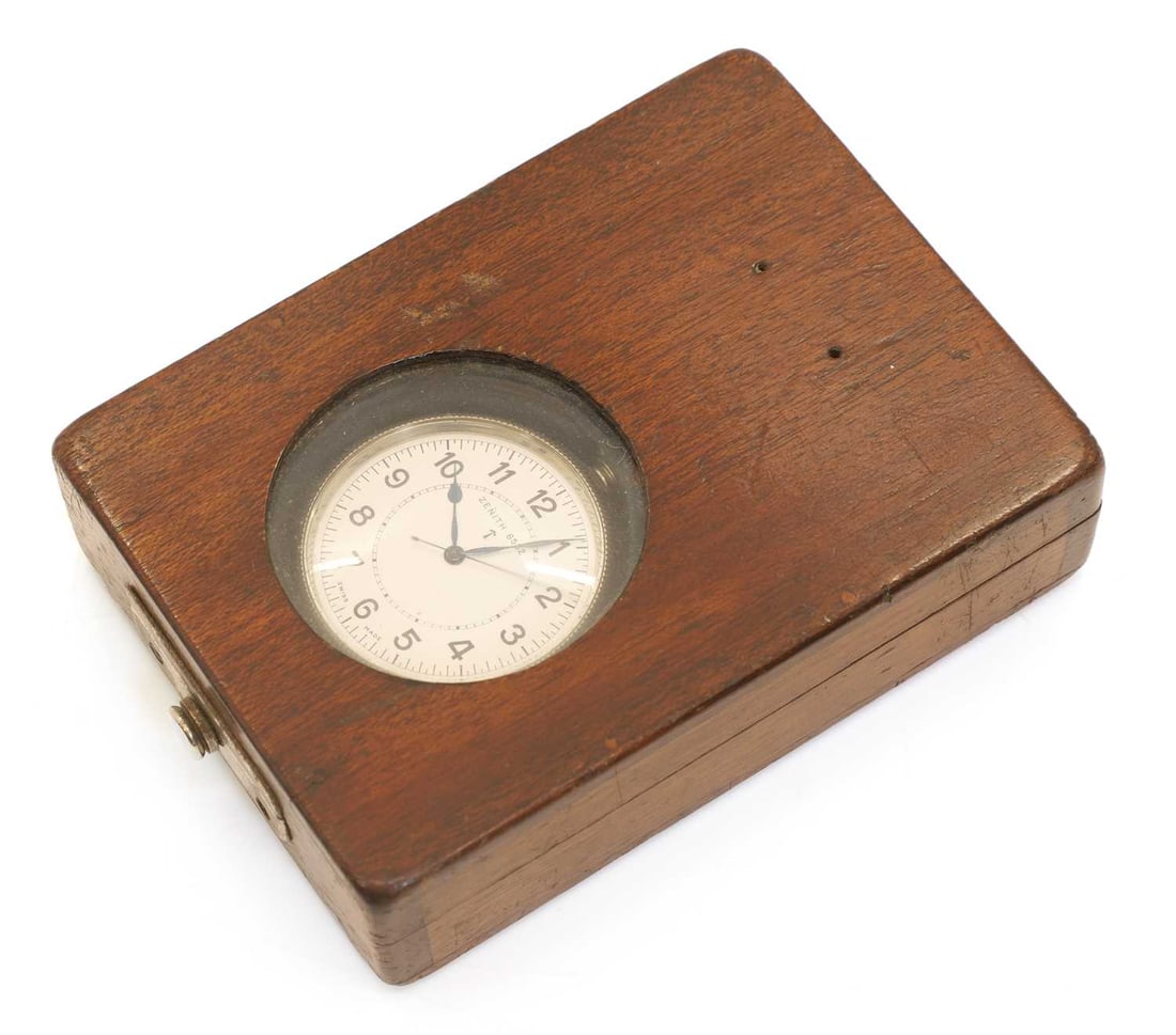 A Royal Navy chrome and nickel plated open face deck pocket watch, by Zenith, no.6532, - 2