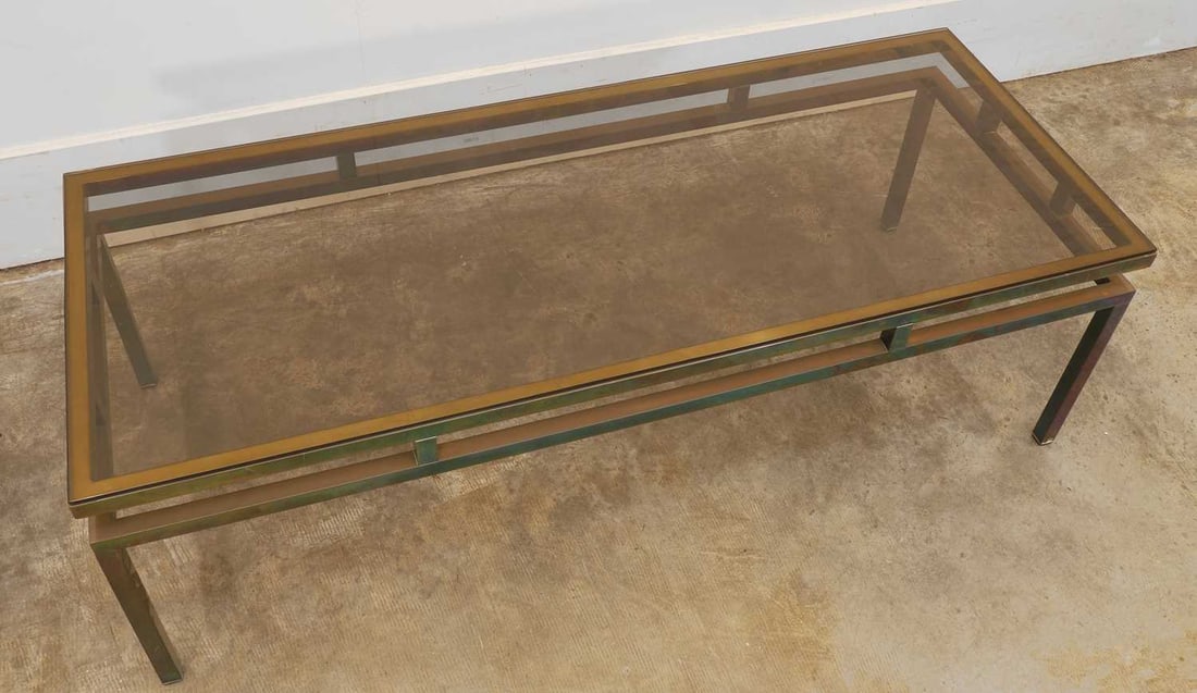A brass coffee table, circa 1980, - 2