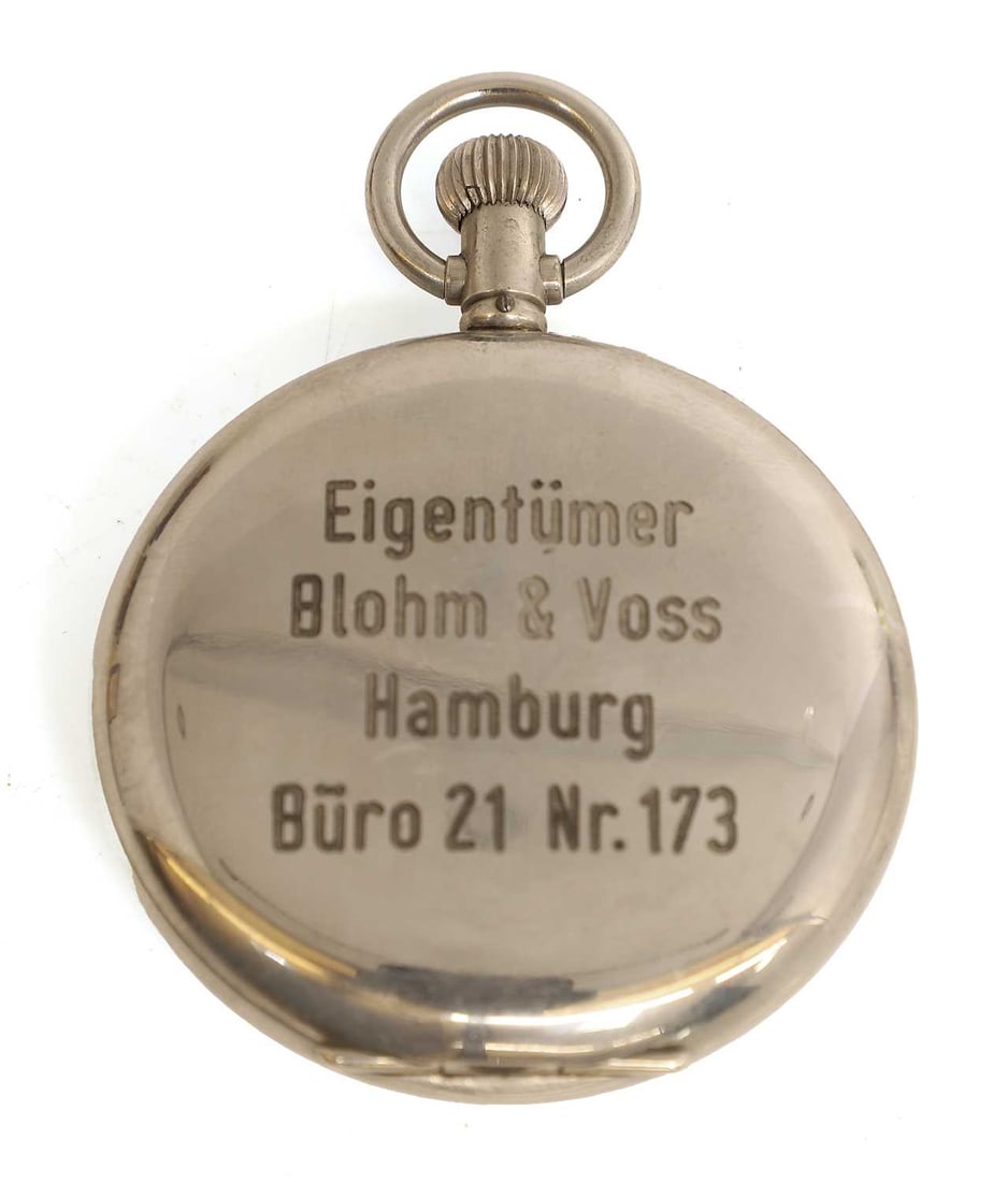 A German nickel-cased open-face stop watch, by Junghans, - 2
