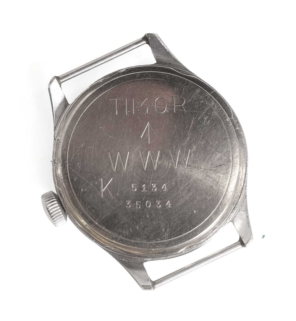 A WWII Timor stainless steel British military-issued ‘Dirty Dozen’ mechanical wristwatch - 2