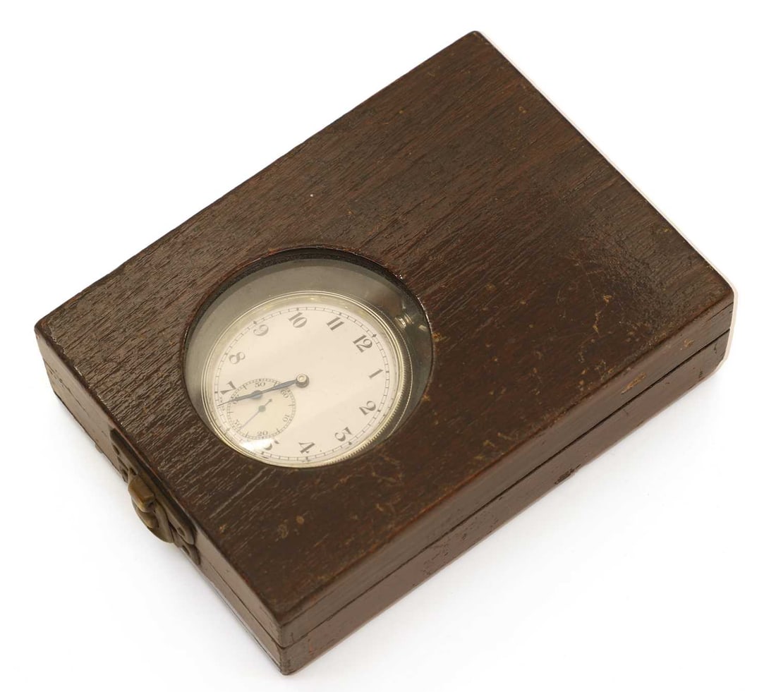 A Royal Navy chrome plated open faced deck pocket watch, - 2