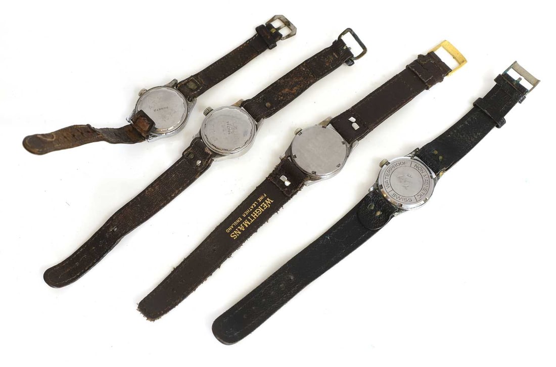 Four British military issue ATP mechanical wristwatches, 1940s and later, - 2