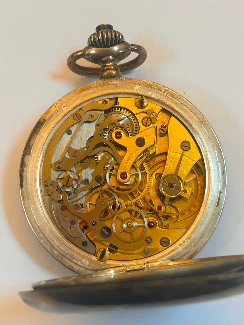 A German Kriegsmarine .800 silver open face pocket stop watch, by Leonidas, - 10
