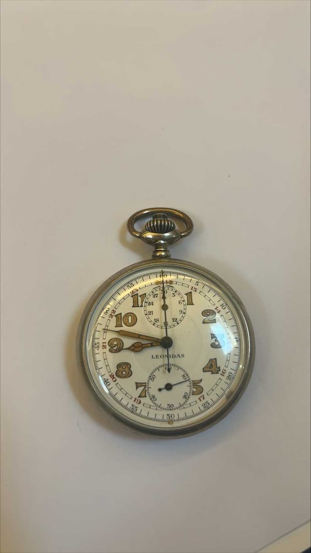 A German Kriegsmarine .800 silver open face pocket stop watch, by Leonidas, - 4