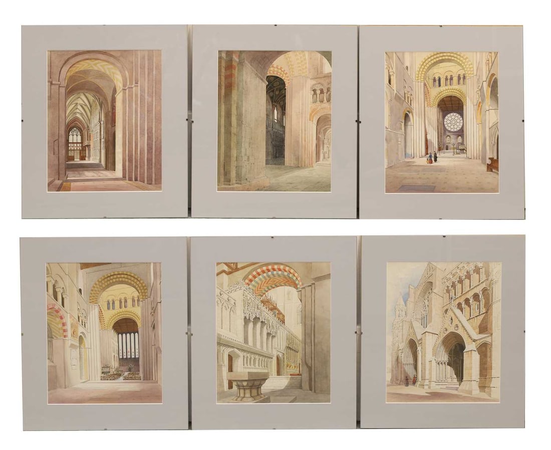 Albert Newcombe (British, 1864-1945) St Albans studies: Albert Newcombe (British, 1864-1945) St Albans studies watercolours 30 x 23cm; framed : 41 x 34cm 6