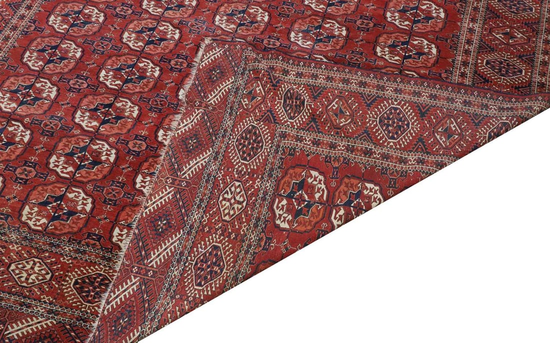 A Turkoman red ground rug, circa 1880, - 2