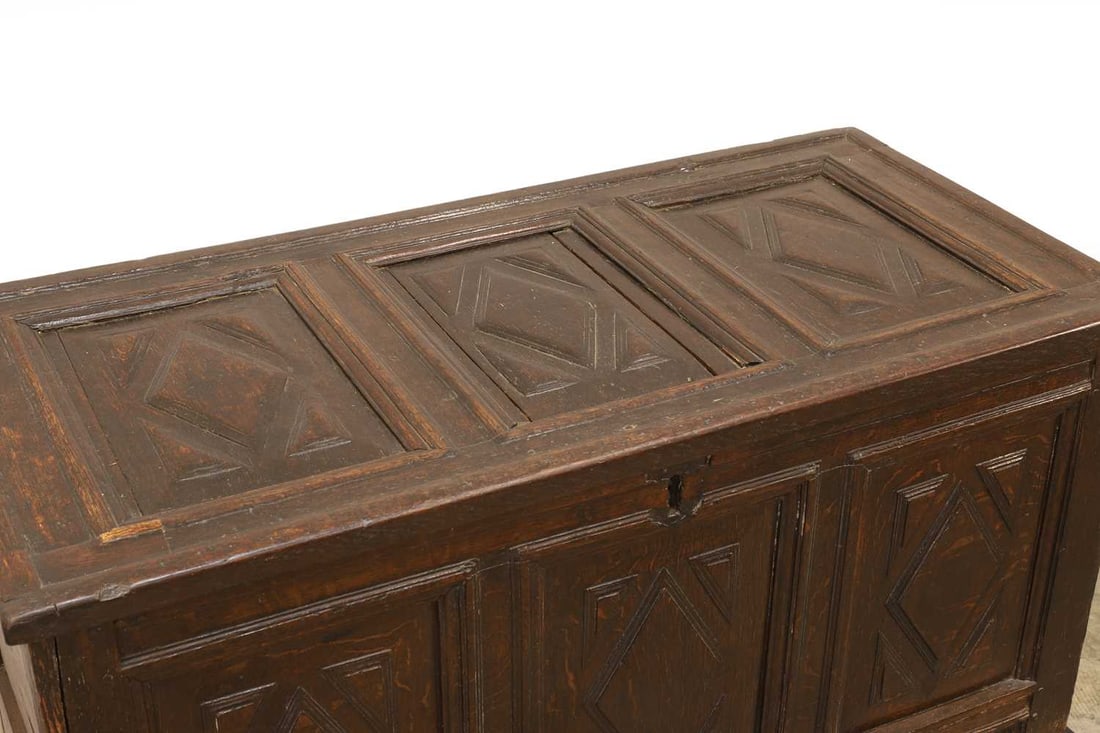 An oak coffer, 18th century, - 2