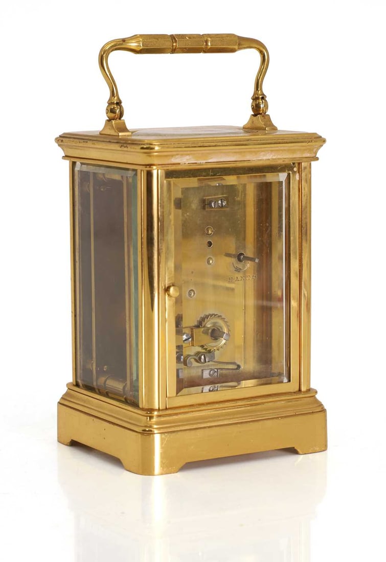 A gilt-brass gorge cased carriage clock, by Alfred Drocourt, - 2