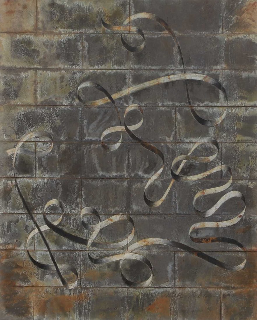 Keith Milow (British, b.1945) '89/25/95/D': Keith Milow (British, b.1945) '89/25/95/D' signed and dated 'Keith Milow 89' l.r., oil on lead 44 x 34.5cm; framed 66.5 x 55cm Provenance: With Nigel Greenwood Gallery, London. Condition Report: