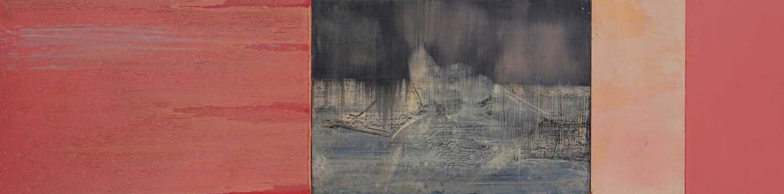 Louise Butler Adams (British, b.1970) 'Sprawl': Louise Butler Adams (British, b.1970) 'Sprawl' signed with monogram verso, also signed 'Louise Butler Adams', inscribed with title and dated 'June '96' verso, oil on board 20.5 x 80.5cm; unframed