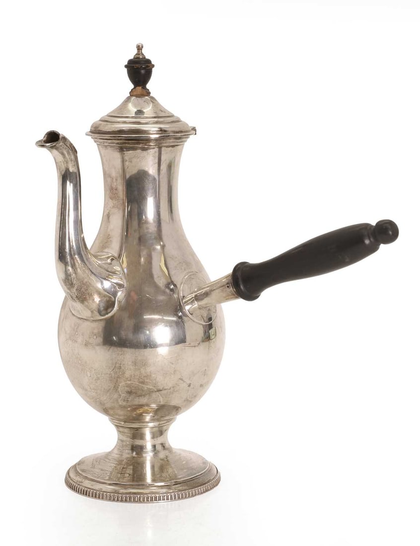 A silver coffee pot, (1 of 2)