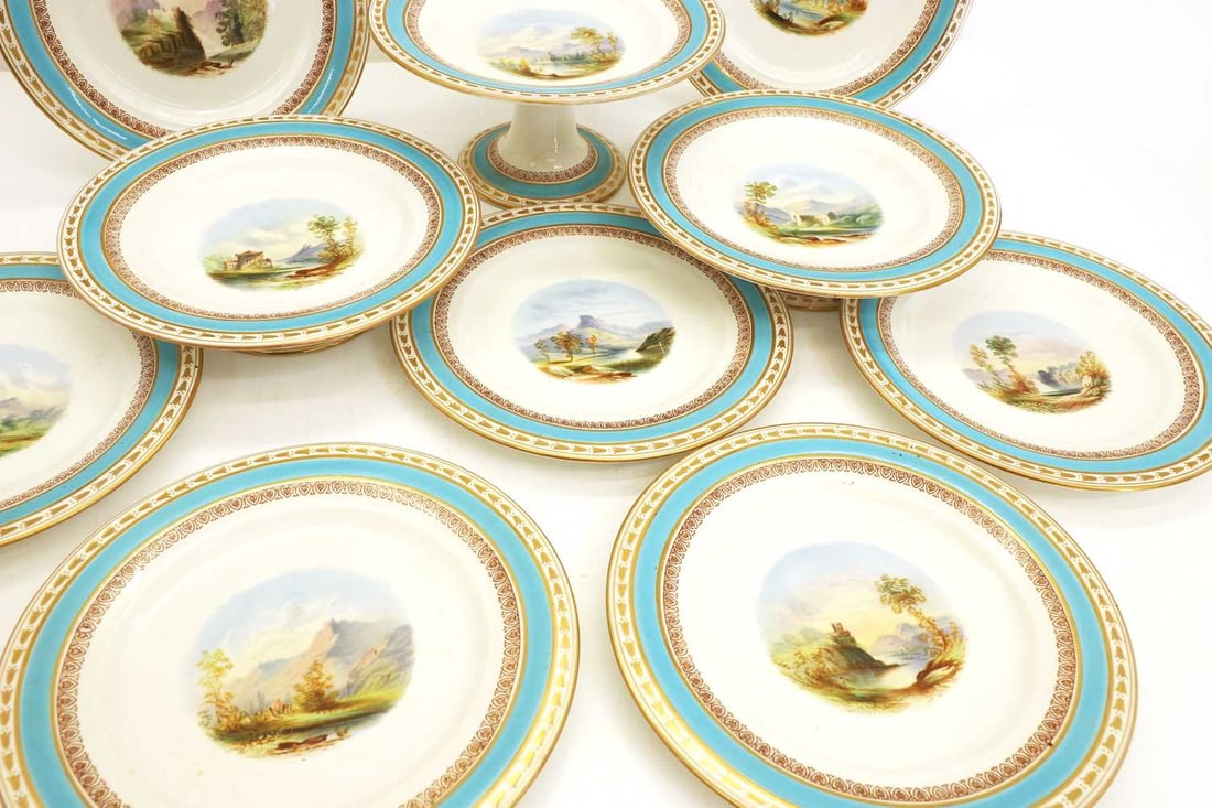 A Victorian porcelain part dessert service, 19th century, in the manner of Minton, - 2