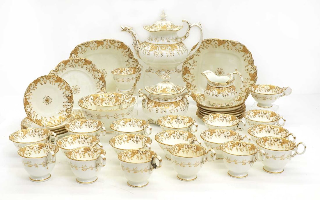 A Rockingham style tea service, 19th century, (1 of 6)