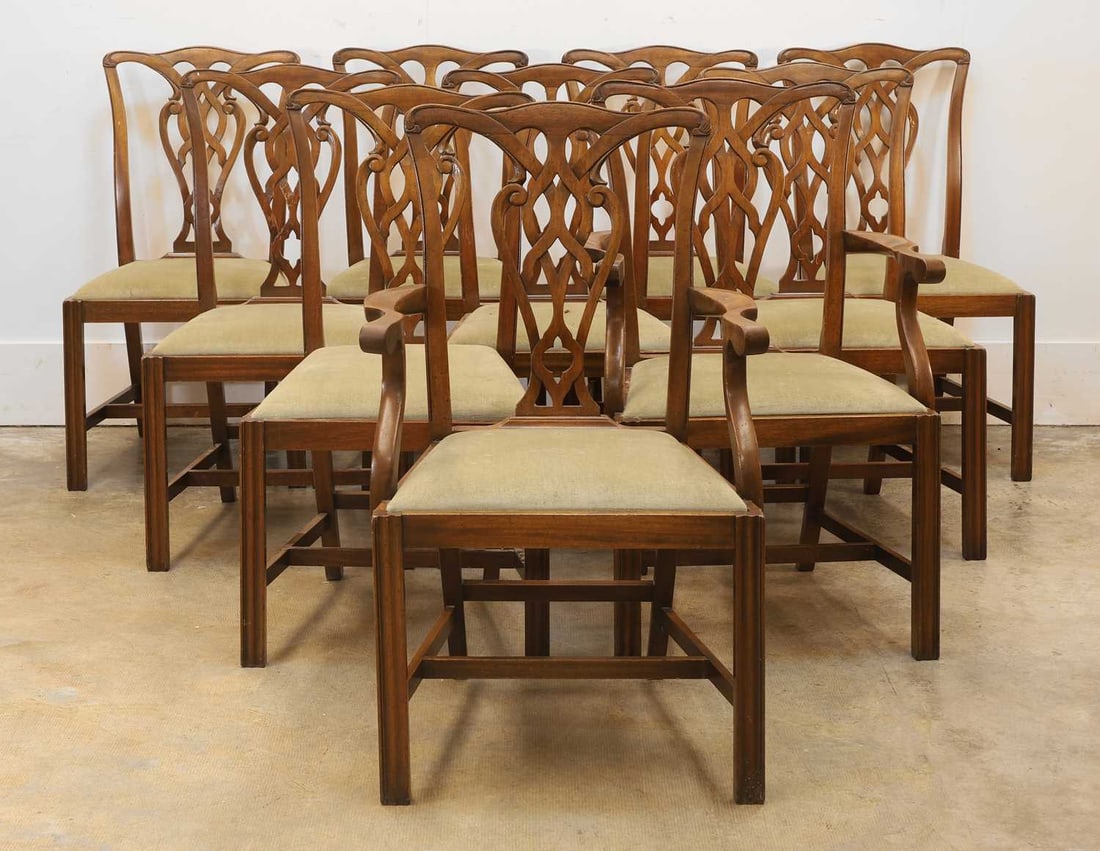 A set of ten mahogany dining chairs, 20th century, (1 of 2)
