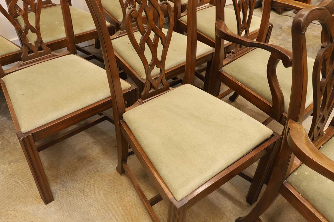 A set of ten mahogany dining chairs, 20th century, - 2
