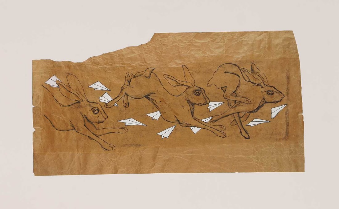 Zoe Jackson (British, contemporary) Three hares: Zoe Jackson (British, contemporary) Three hares inkjet print in colours 39.5 x 63.5cm; unframed Condition Report: Appears to be in good condition.